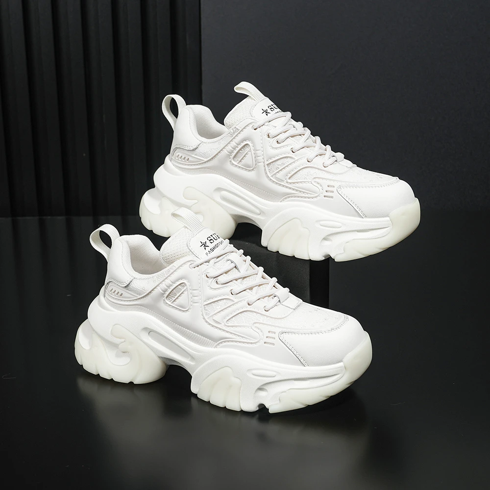 【X】百搭软底老爹鞋2024秋季新款网红平厚底休闲复古鞋女 9750