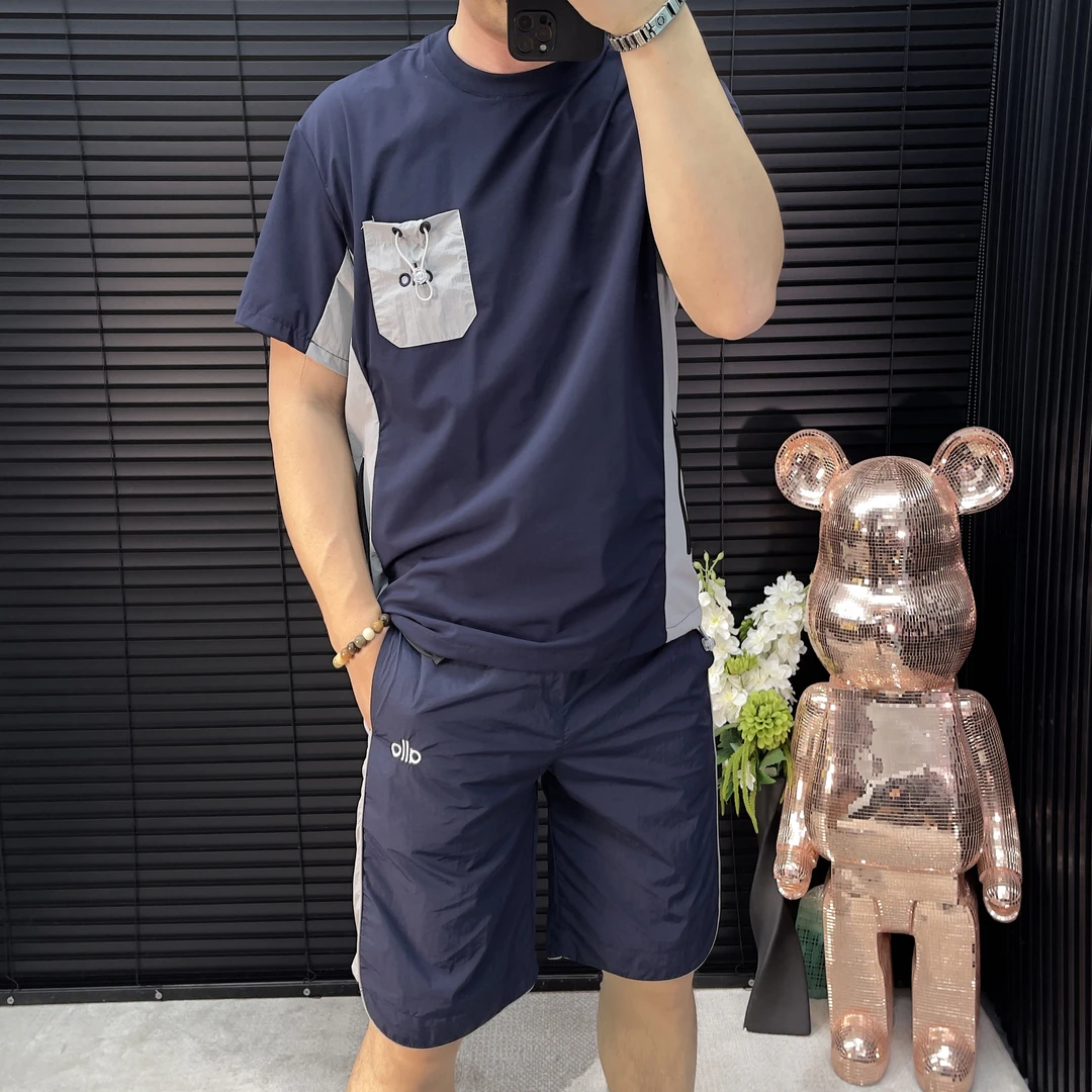 男士夏季套装休闲运动户外弹力吸汗透气凉爽夏季穿搭