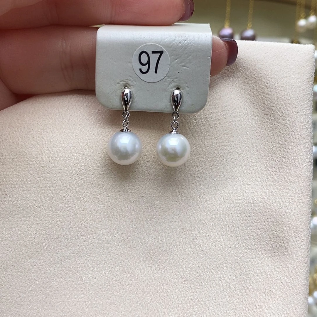 淡水珍珠耳饰银S925镶嵌