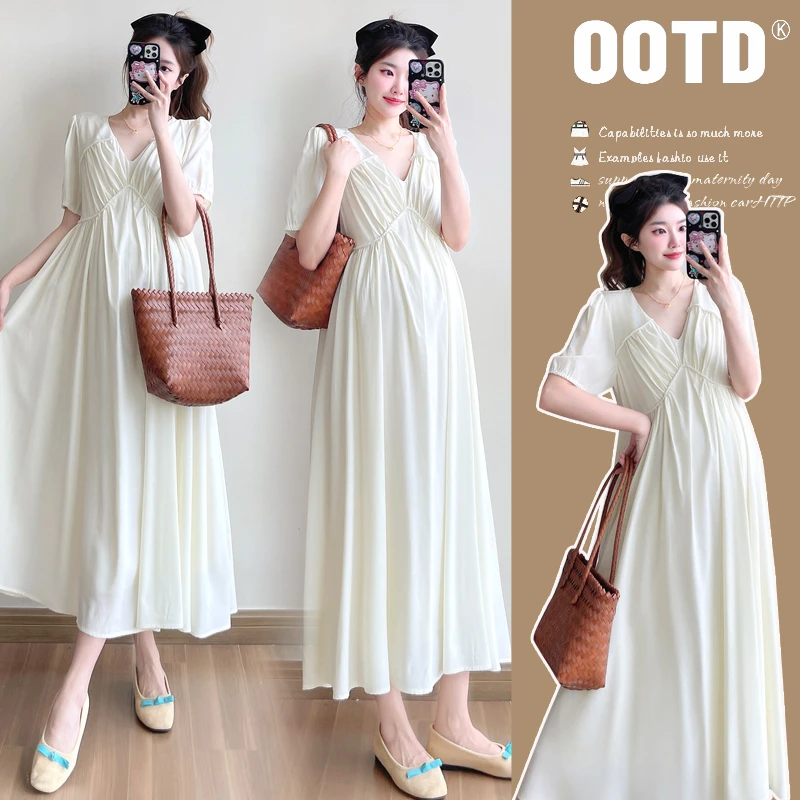【 橙子】孕妇连衣裙夏2025新款大码宽松长裙夏季时尚显瘦孕妇裙