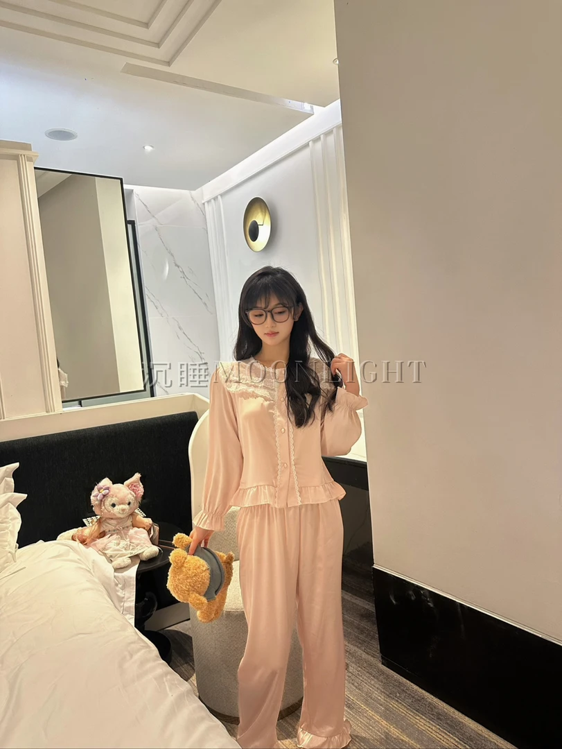 沉睡【甜心少女】法式睡衣女套装蕾丝款女高级感纯欲风家居服