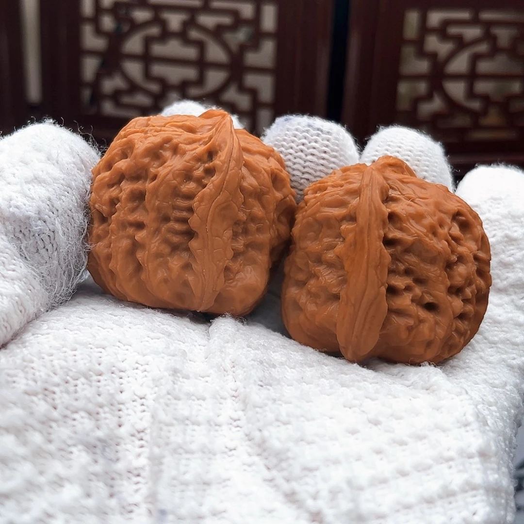 吊坠文玩核桃白狮子半壁