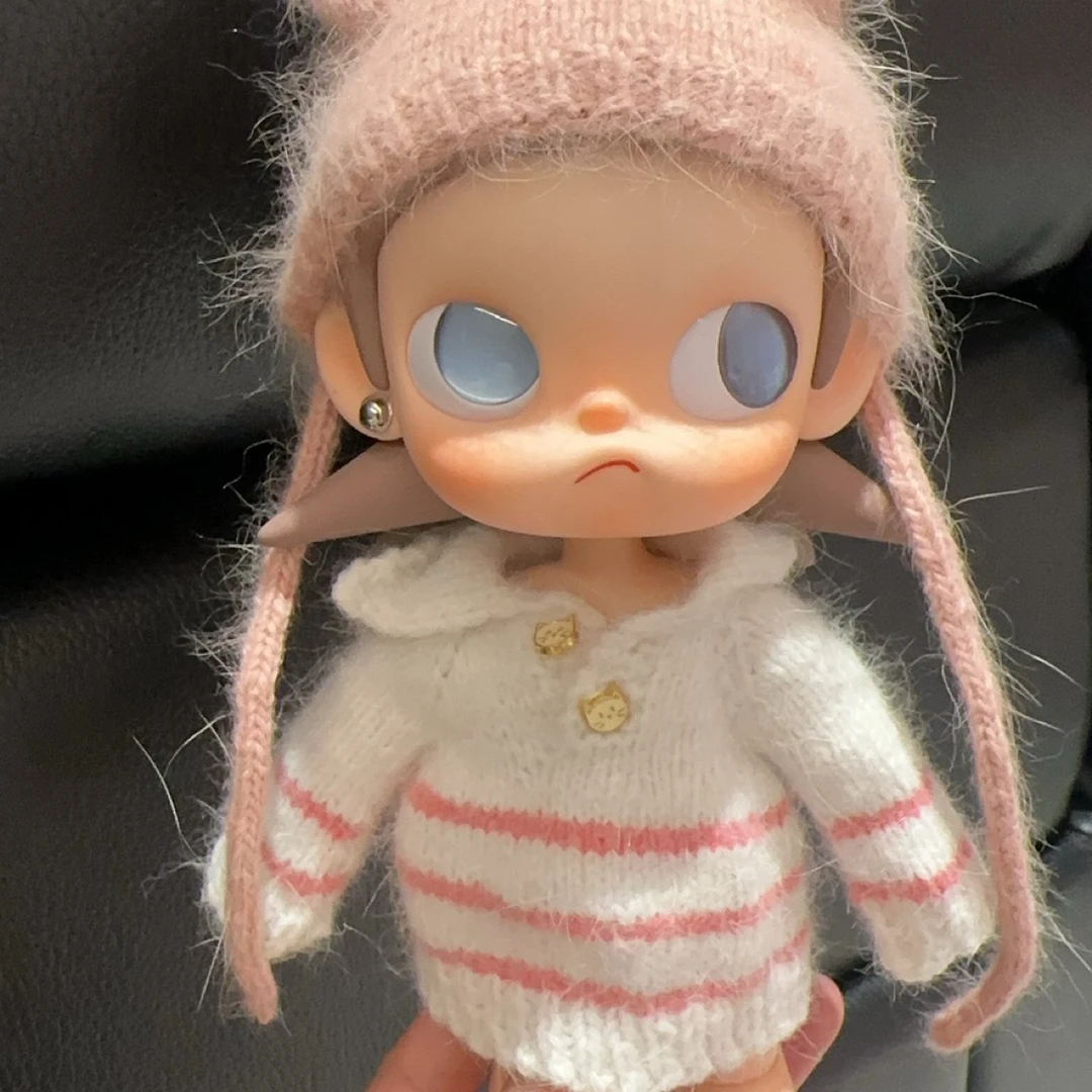 潮玩公仔娃衣嘎子姐八分之一可动人偶手工棒针羊绒毛衣帽子