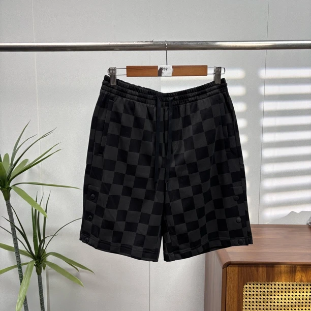 〔鸟〕家潮牌夏季毛圈棋盘格短裤男女同款9989