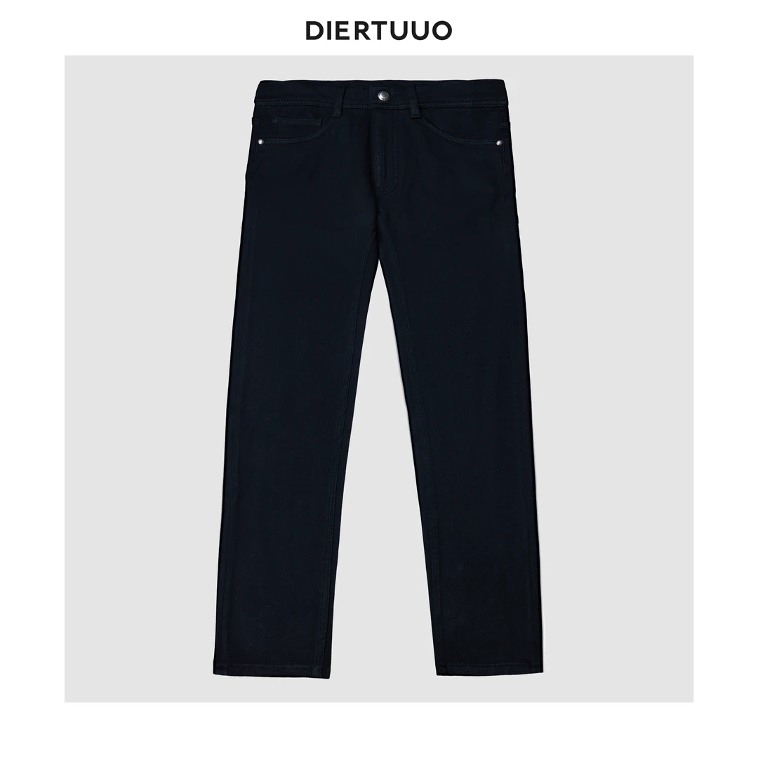DIERTUUO迪途-男士秋季经典时尚简约修身设计师黑色牛仔裤2573