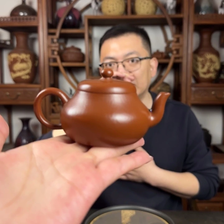 紫砂茶壶老***笑全手朱泥小君德