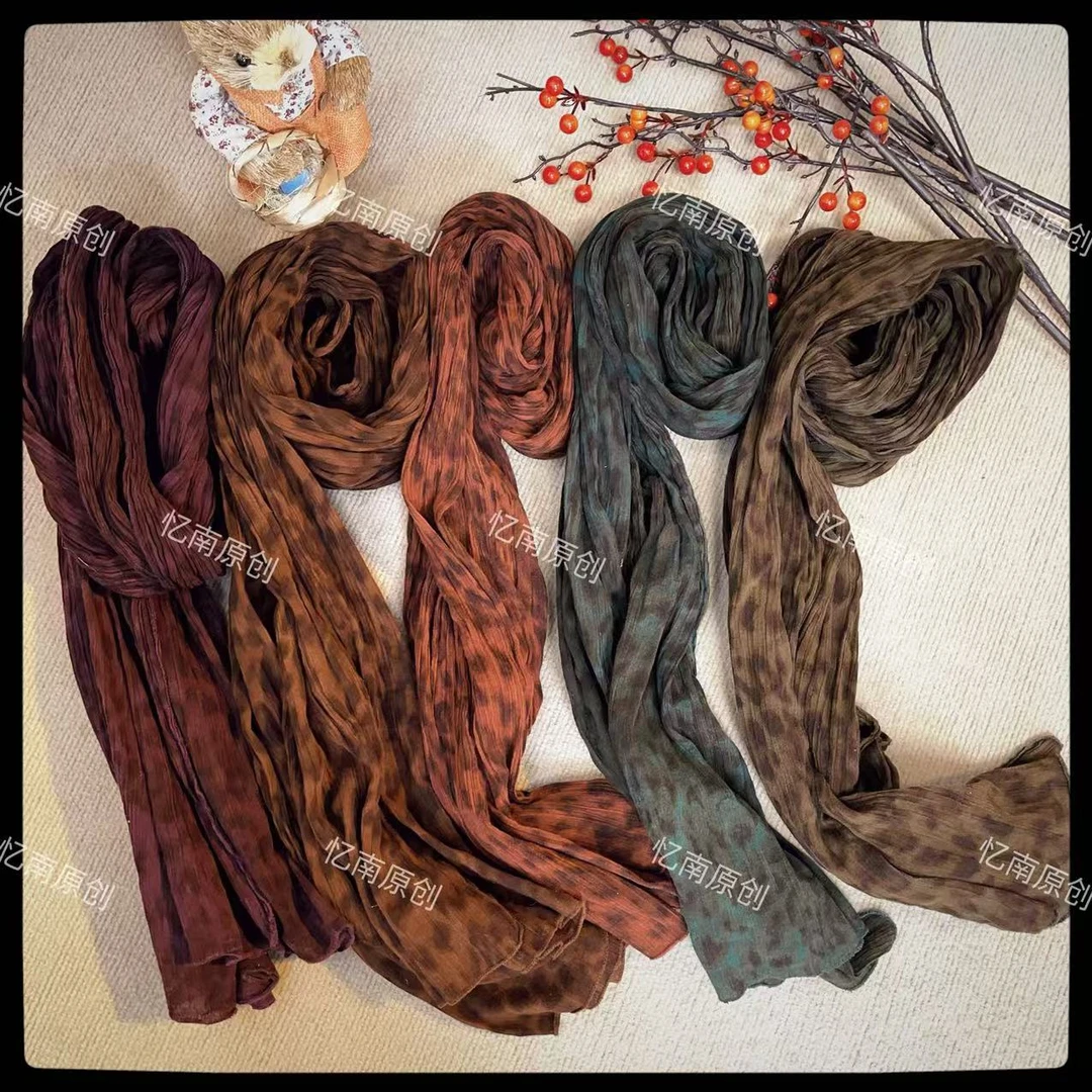 豹纹麻围巾（长2.8）