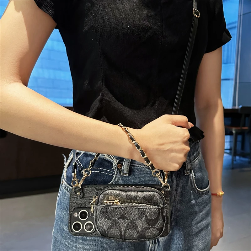 适用苹果16e手机壳iphone15promax零钱卡包14plus斜跨绳13手提12