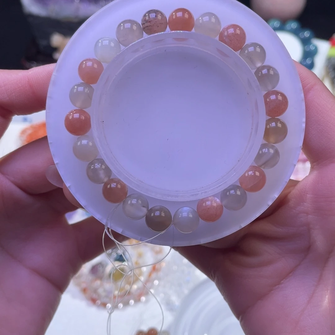 未镶嵌手链水晶焦糖奶茶色彩月光8mm