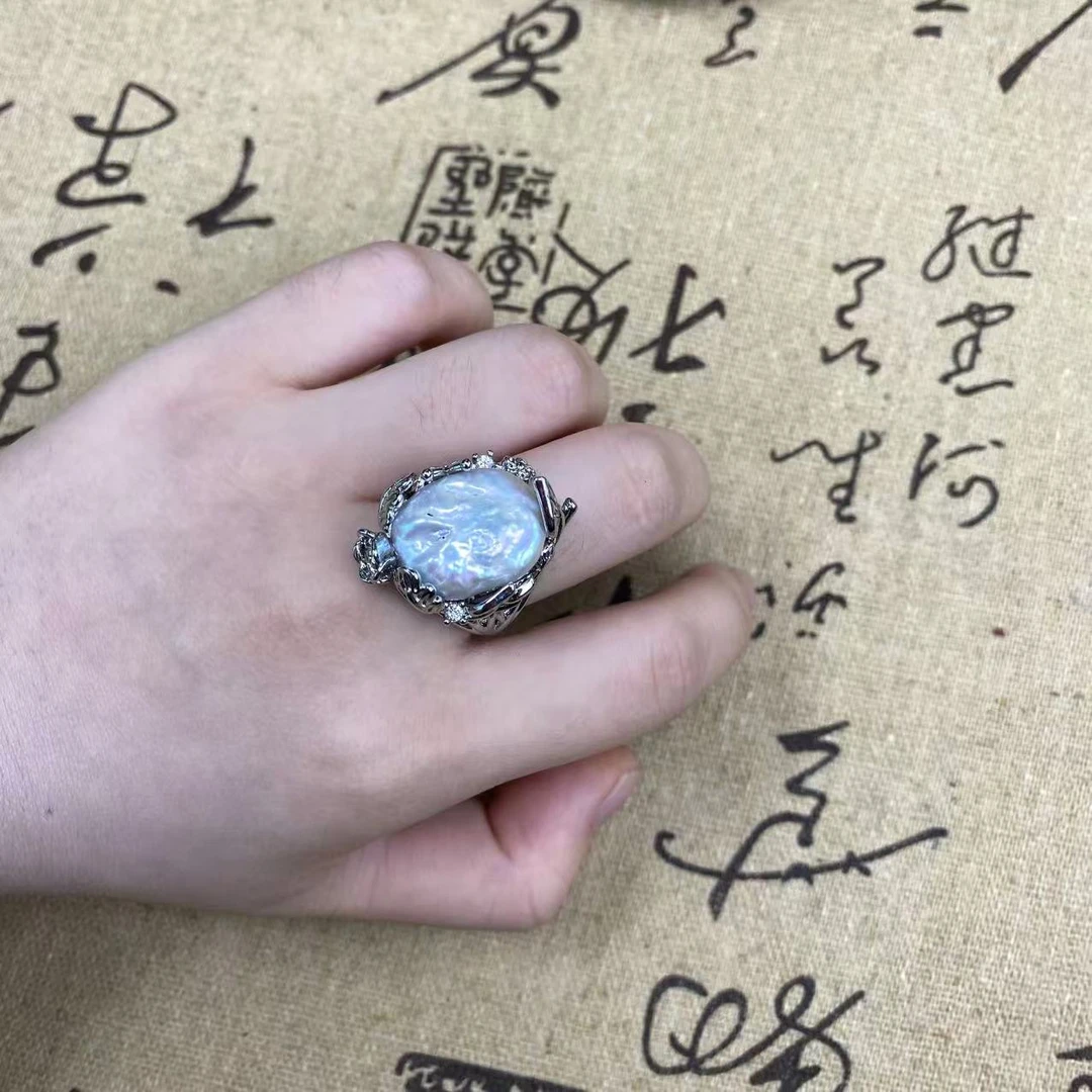 典藏品巴洛克珍珠戒指轻奢复古