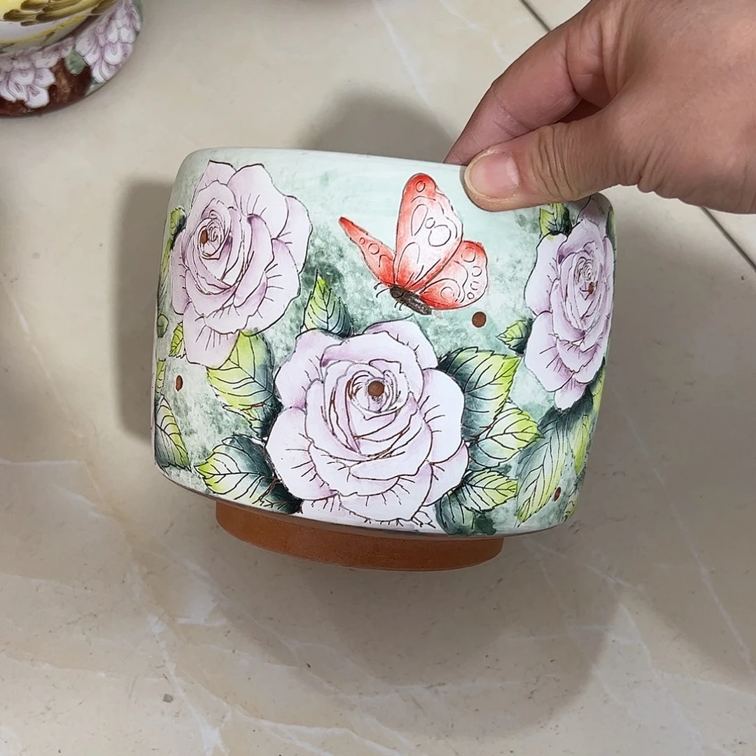 景德镇炫彩手绘口13.5高13