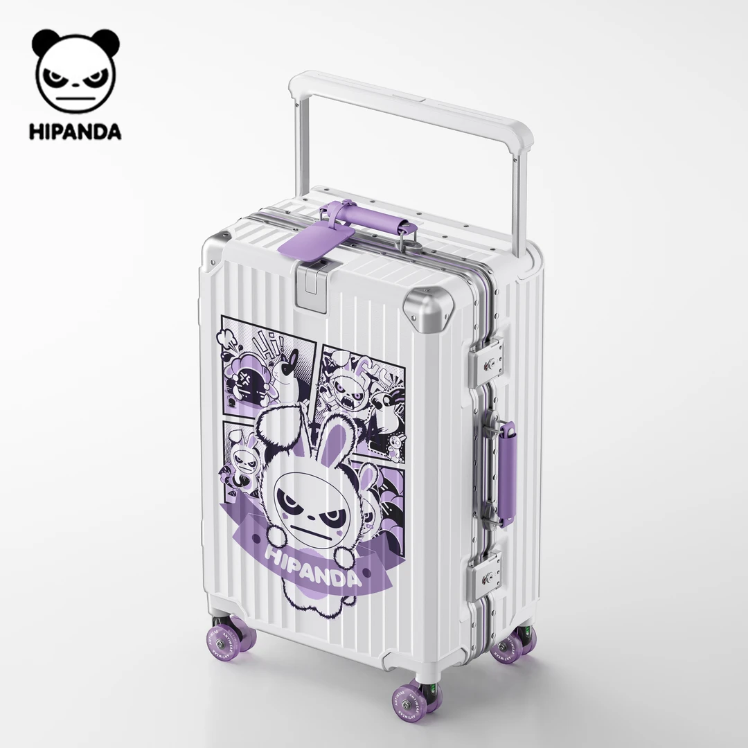 HIPANDA行李箱女生旅行箱20寸免托运登机箱2025新款铝框密码箱包