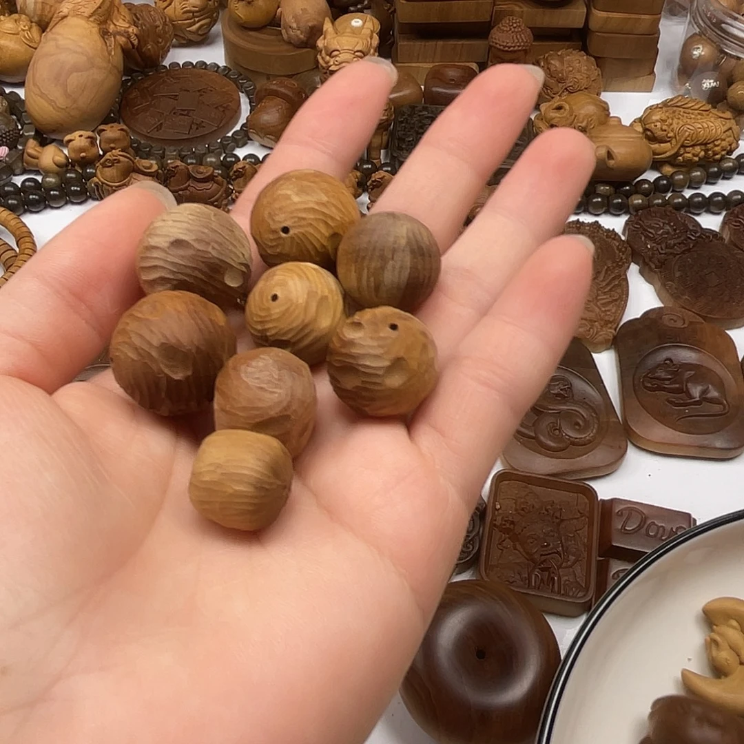睡***～无事牌檀香木老山檀香瑕疵珠