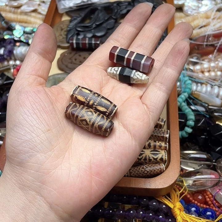 玛瑙/玉髓合金珠宝半成品?**?打包4颗隔珠