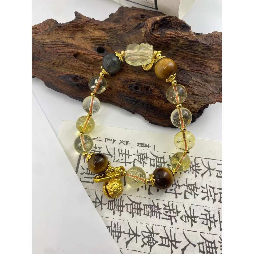 SJ101虎眼黄水晶-精品手串（带证书和礼盒）