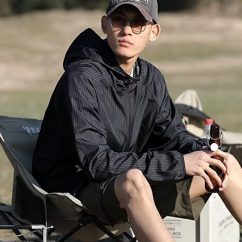 户外运动男士夏季轻薄衣冰丝透气钓鱼皮肤外套宽松版型