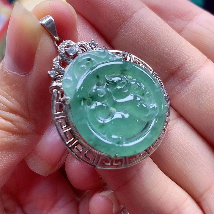 颈饰银S925镶嵌翡翠翡翠