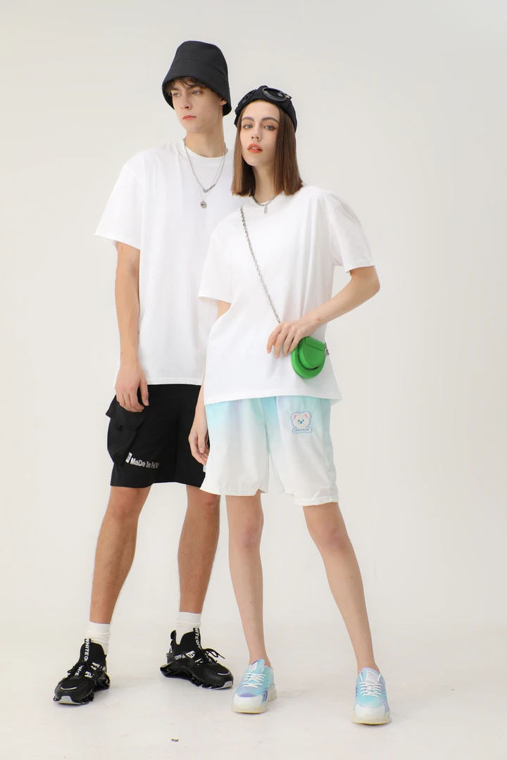 圆领打底衫夏季厚实不透新疆长绒纯棉情侣短袖白T恤男女简约百搭