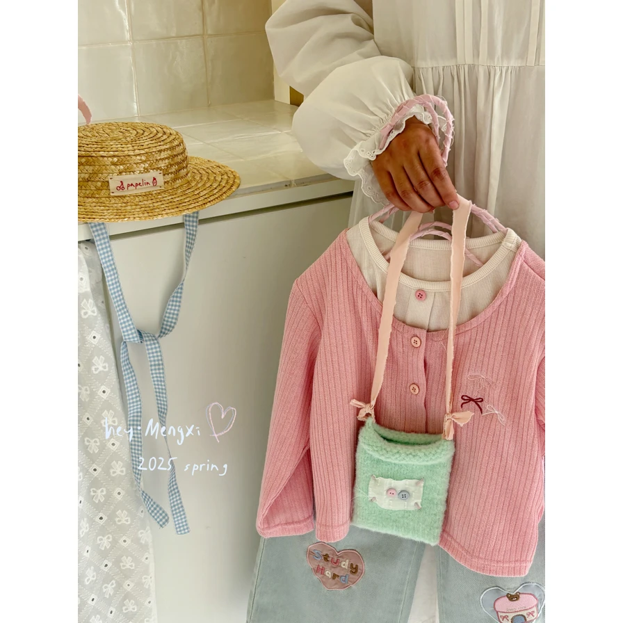 萌希·25春~韩版娃娃衫上衣M360（粉色）