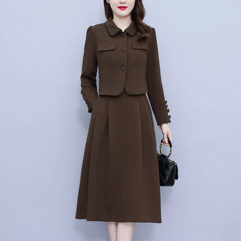 高档连衣裙2025新款女春秋爆款气质长袖轻奢连衣裙