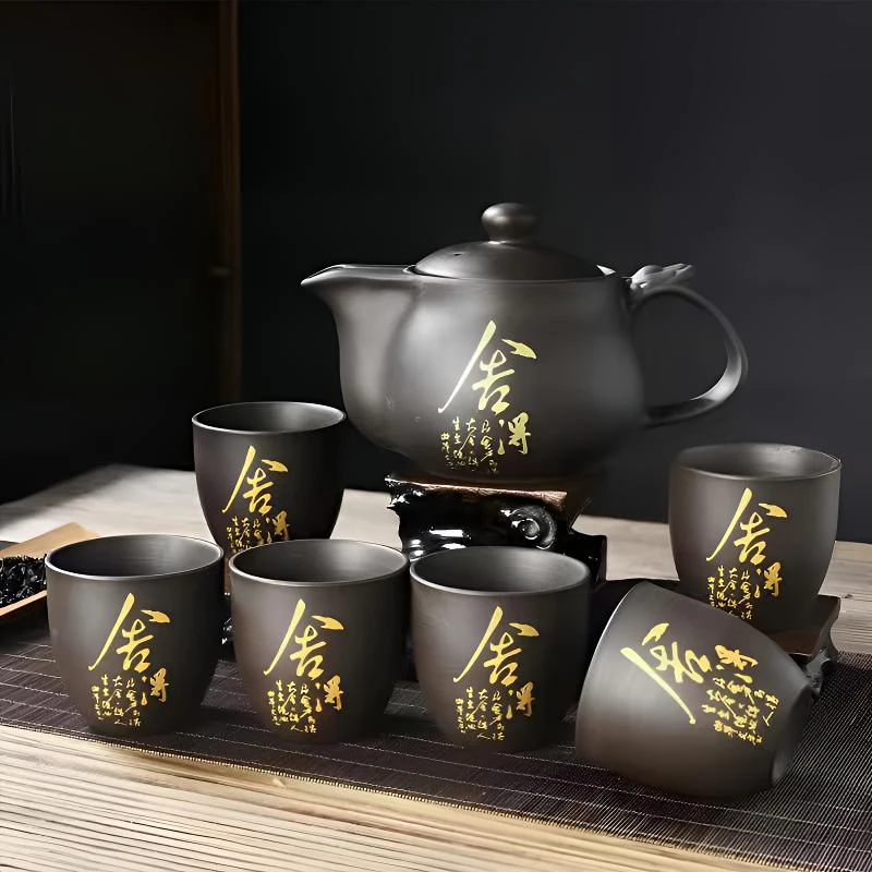 中式复古创意陶瓷大号主人杯舍得大容量手工描金家用茶壶家用