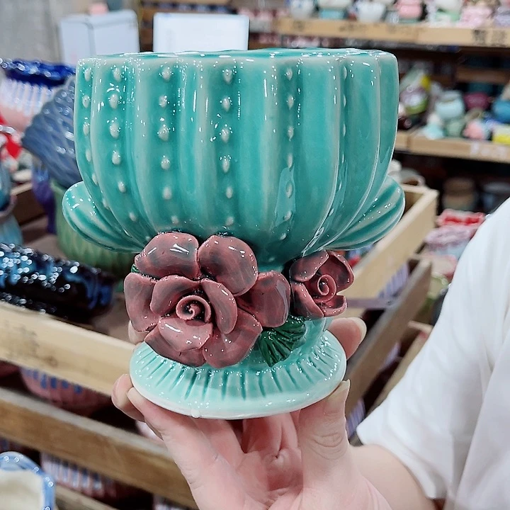 有孔，凑10元包邮陶瓷花盆发货！