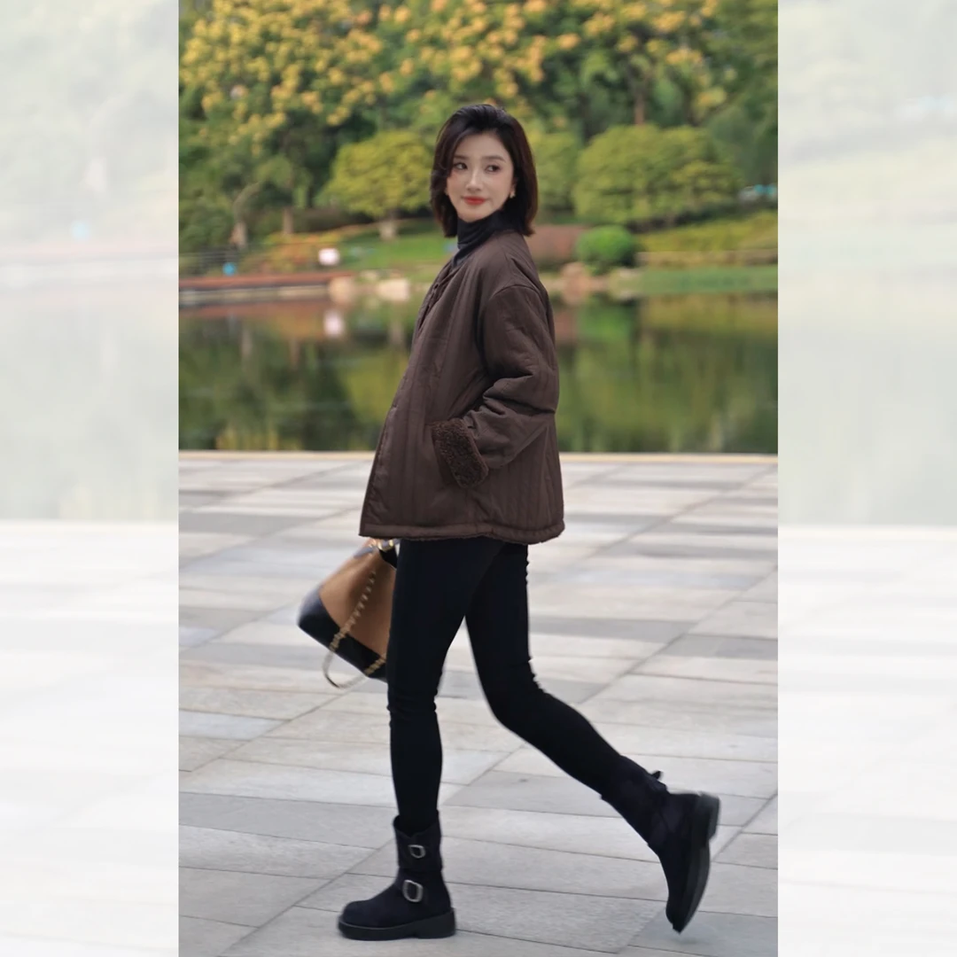 2025秋冬新款洋气双面穿外套显瘦休闲气质ins女外套洋气时尚1003