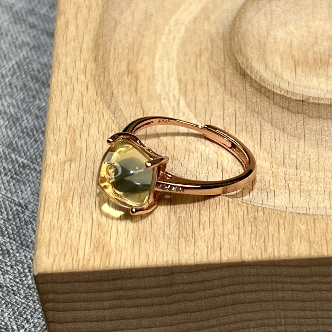 高净体黄水晶糖塔戒指s925 KT24070702