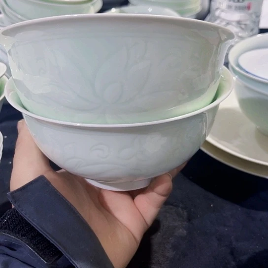 陶摆件景德镇瓷器精品面碗2个