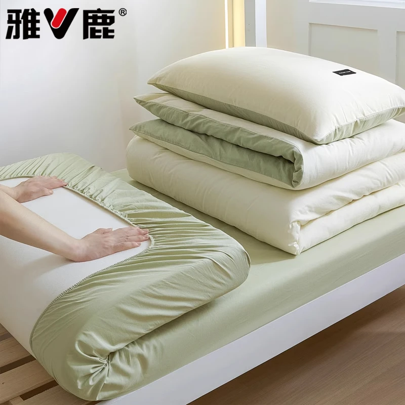 大学生宿舍三件套床上用品一整套被子床褥纯棉单人床单被套六件套