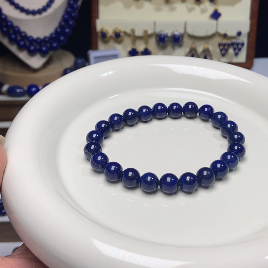 青金石未镶嵌老矿 精品单圈手串8mm+