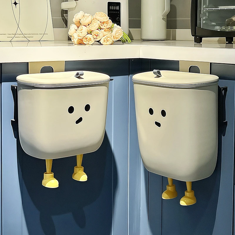 壁挂式垃圾桶免弯腰家用多功能厨房宿舍床边客厅网红带盖收纳纸篓