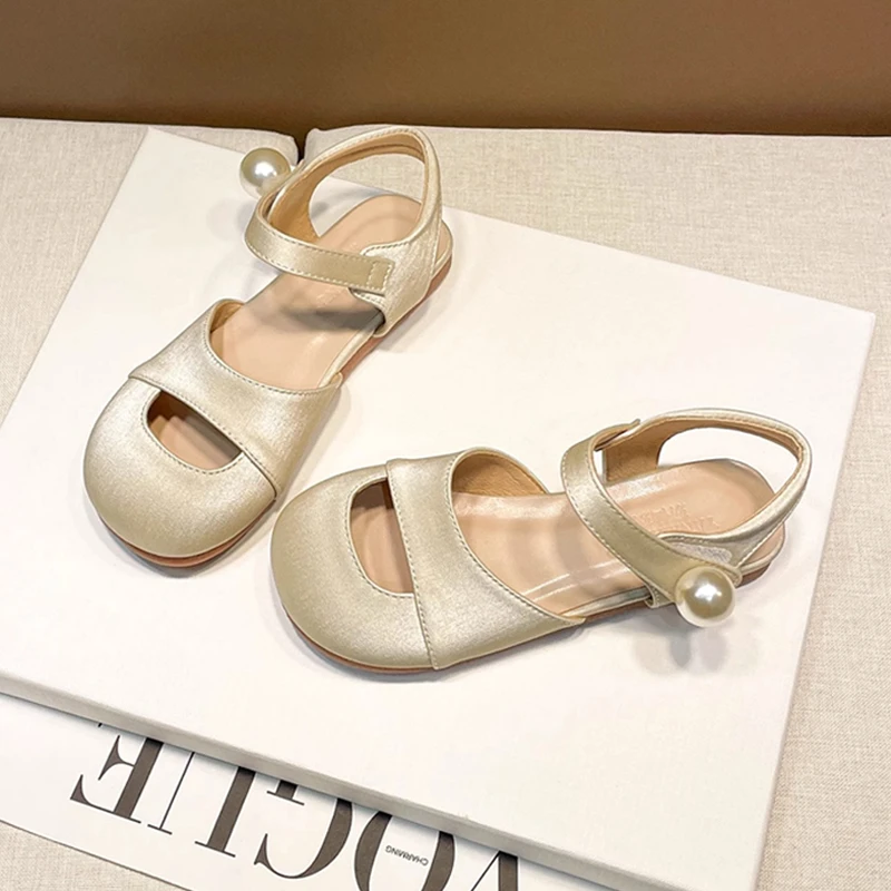 女童包头凉鞋2025新款春夏季爆款沙滩鞋夏款儿童软底罗马公主鞋