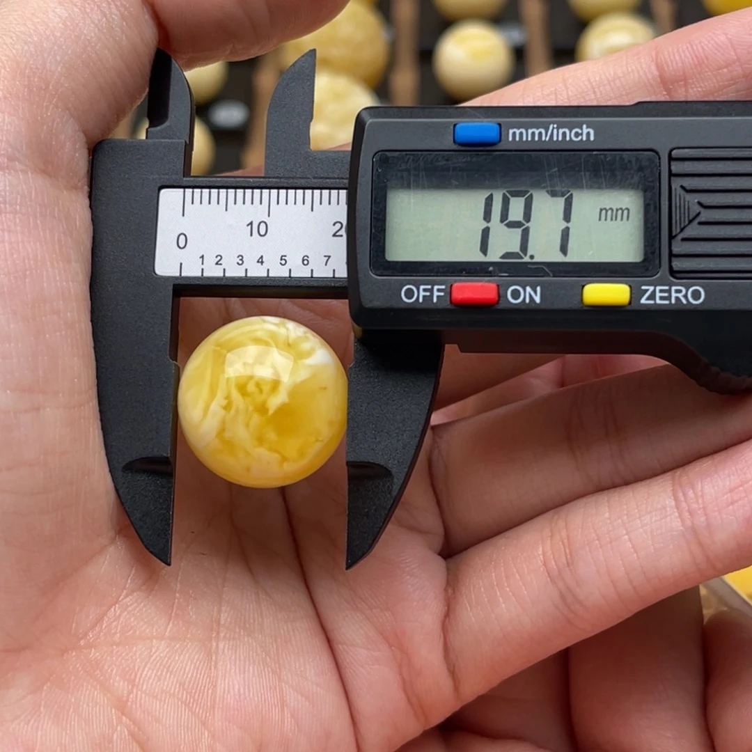 琥珀未镶嵌裸石蜜蜡圆珠静