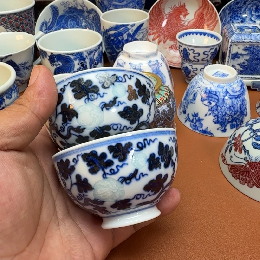 木***砖杯子景德镇全手工手绘陶瓷