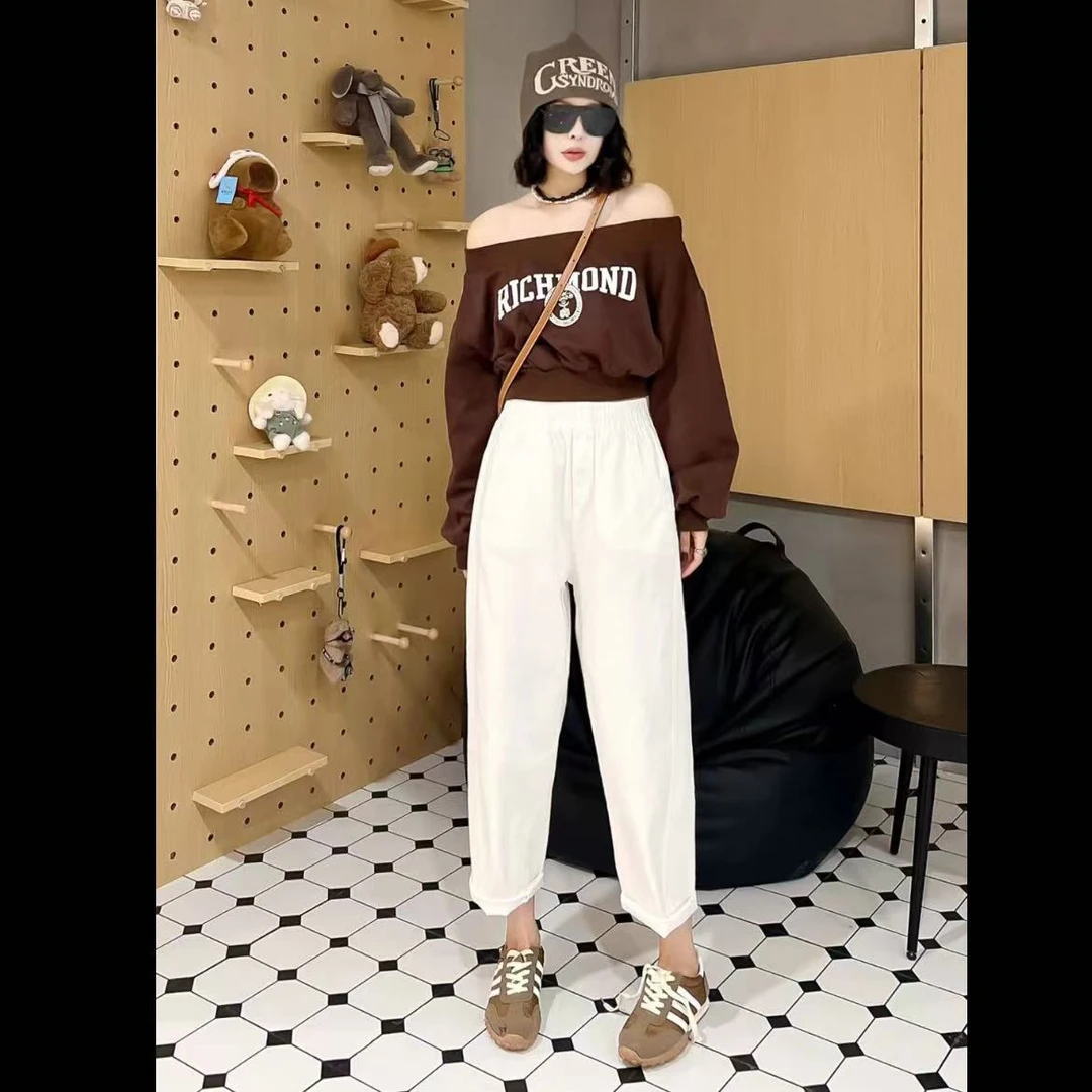 61.高腰显瘦大码宽松休闲裤6080款裤长约91