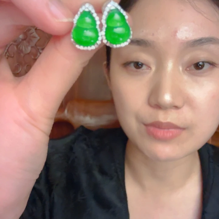 翡翠银S925镶嵌颈饰耳饰