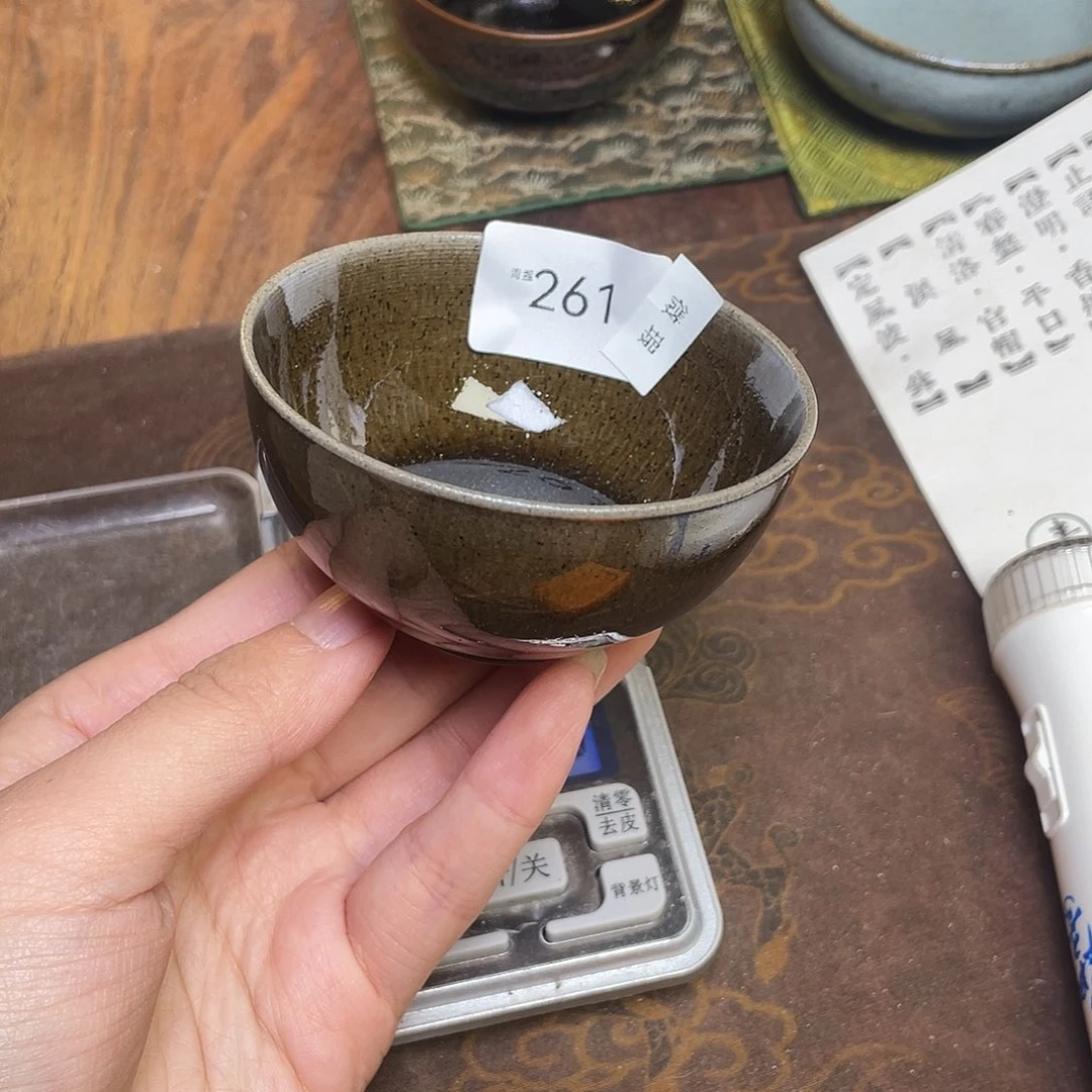 茶盏261 福临号建盏柴烧薄胎微瑕