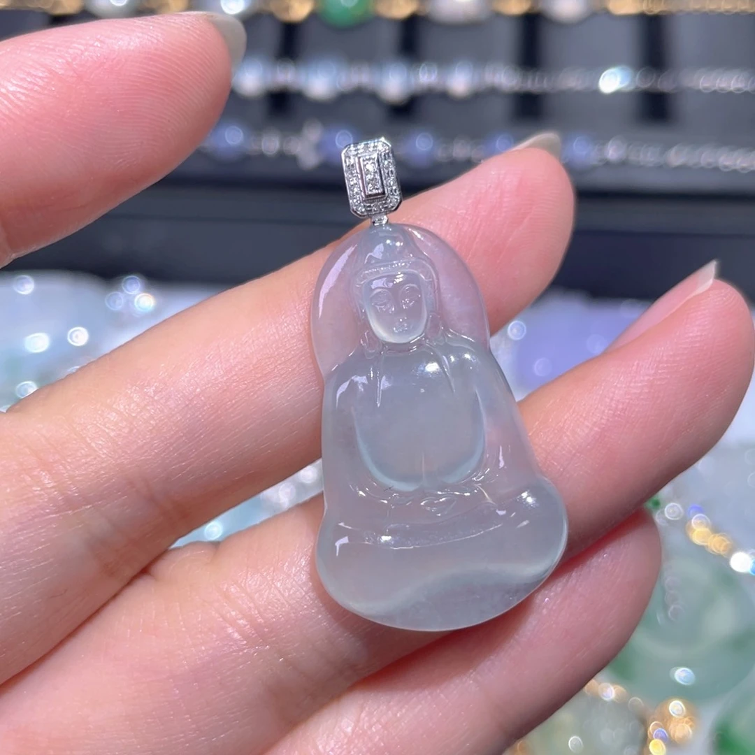 颈饰18K金镶嵌翡翠翡翠