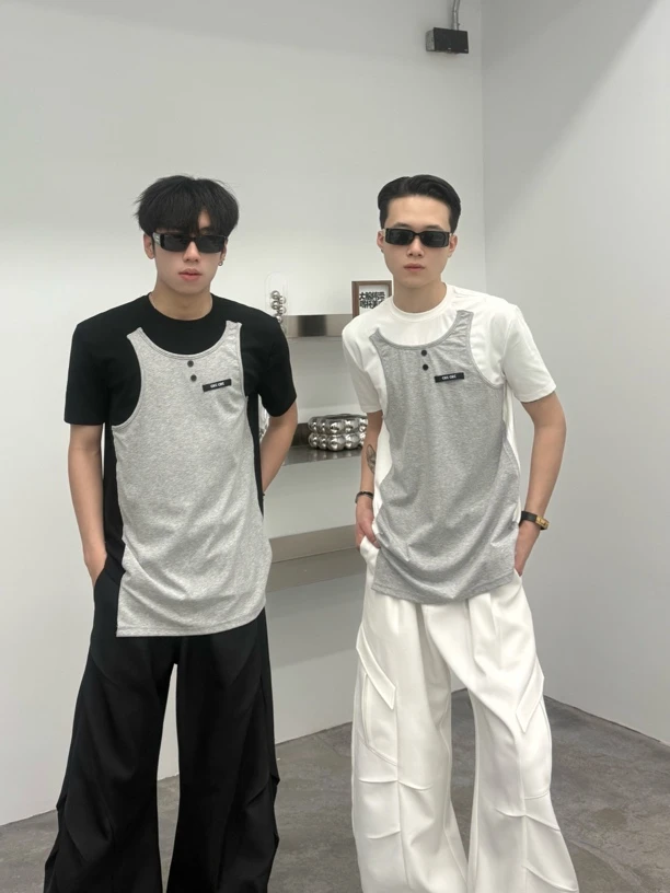 日常常规款宽松型短袖常规T恤速干白色休闲春夏户外T6956