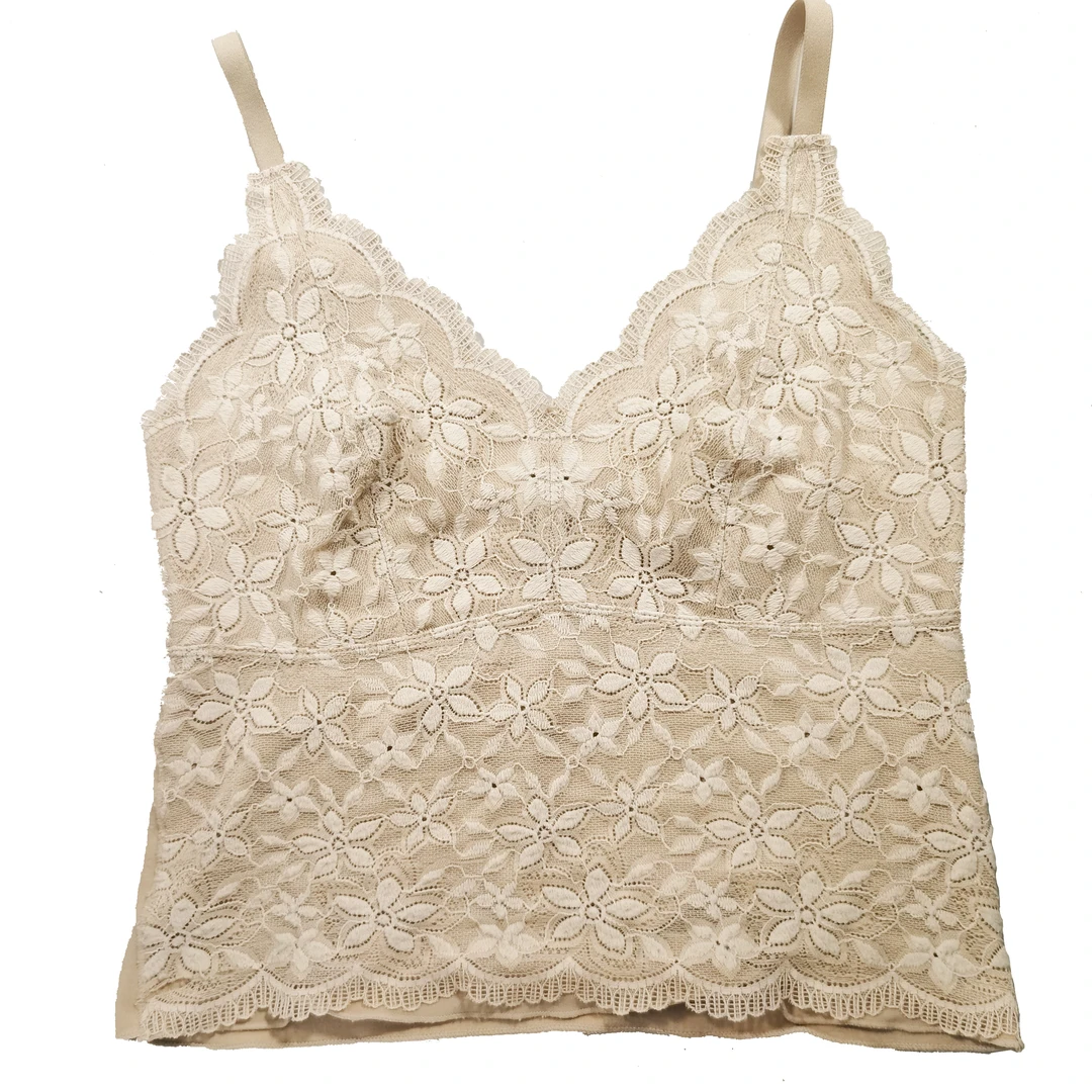 【大小姐】2024年带胸垫文胸一体吊带女打底蕾丝女士百搭背心661B