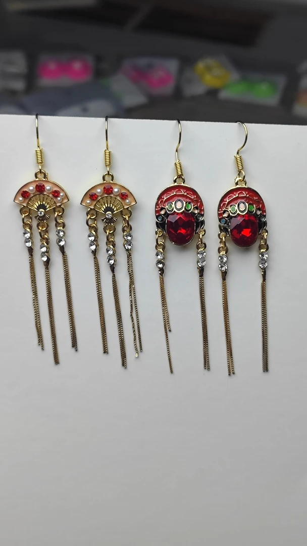 合金耳饰 国风挂钩式流苏耳饰