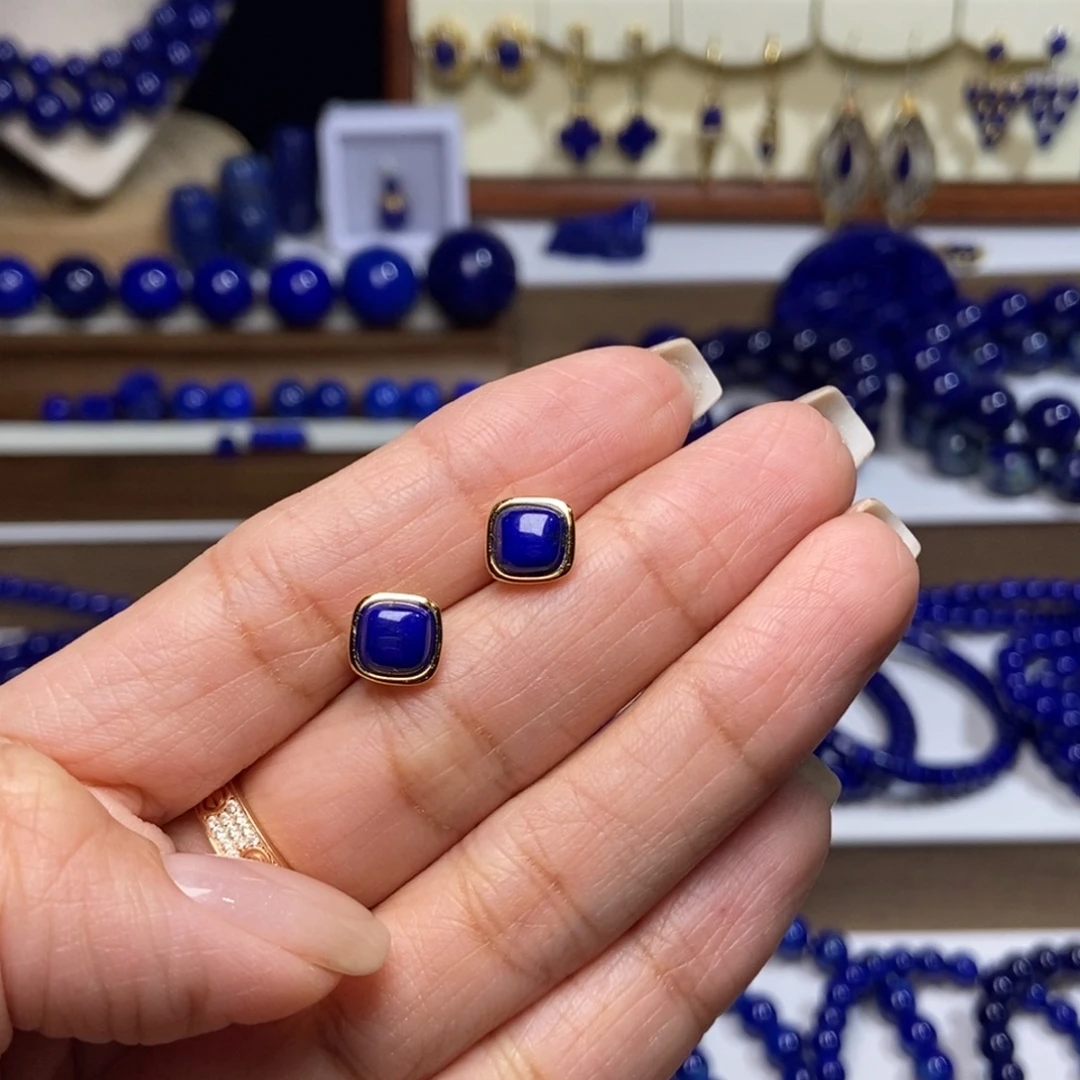 皓***涵青金石未镶嵌耳饰