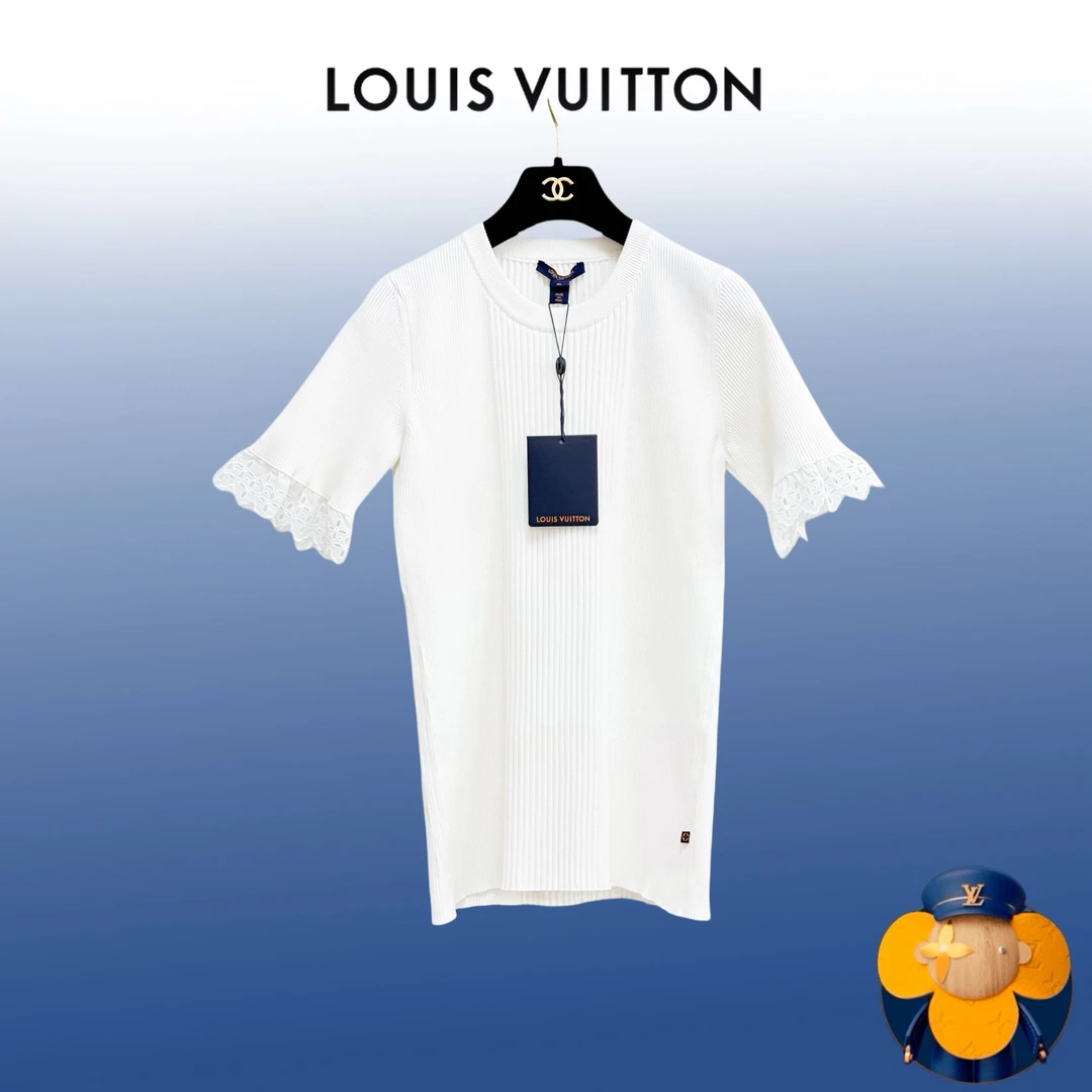 99新 LouisVuitton/路易威登 XL码 白色 短袖 针织 上衣