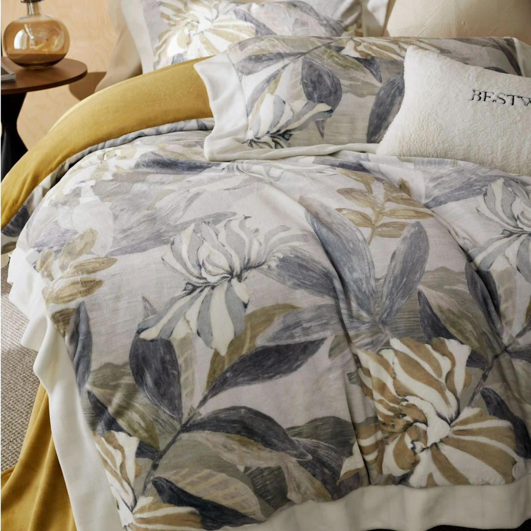 DX 悦榕【过冬神器】冬季蓄热保暖锁温数码印花简约牛奶绒四件套