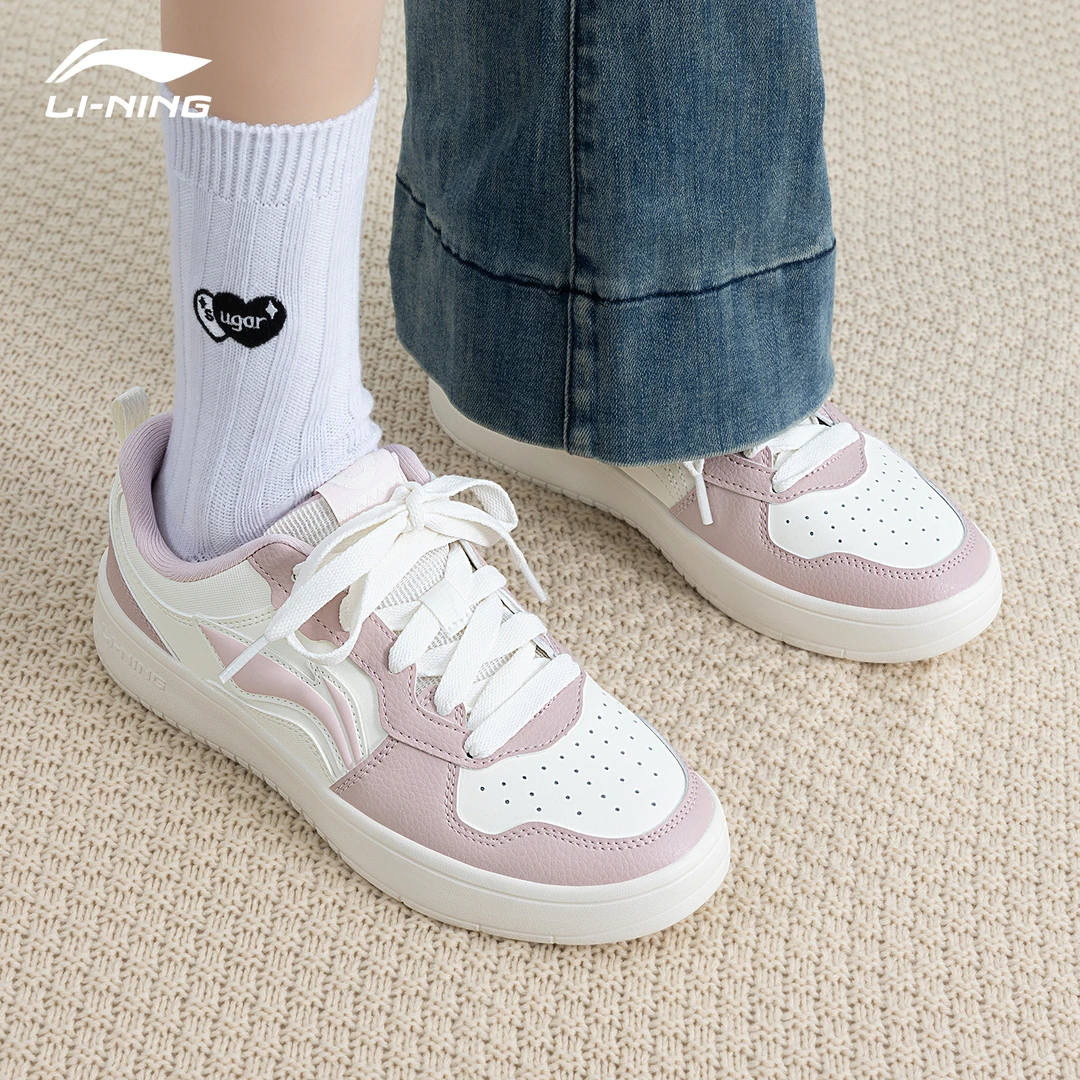 李宁初云板鞋女鞋2025春季新款低帮滑板鞋百搭小众ins潮鞋休闲鞋
