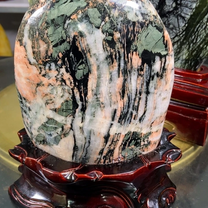 改***变石材七彩石摆件家居