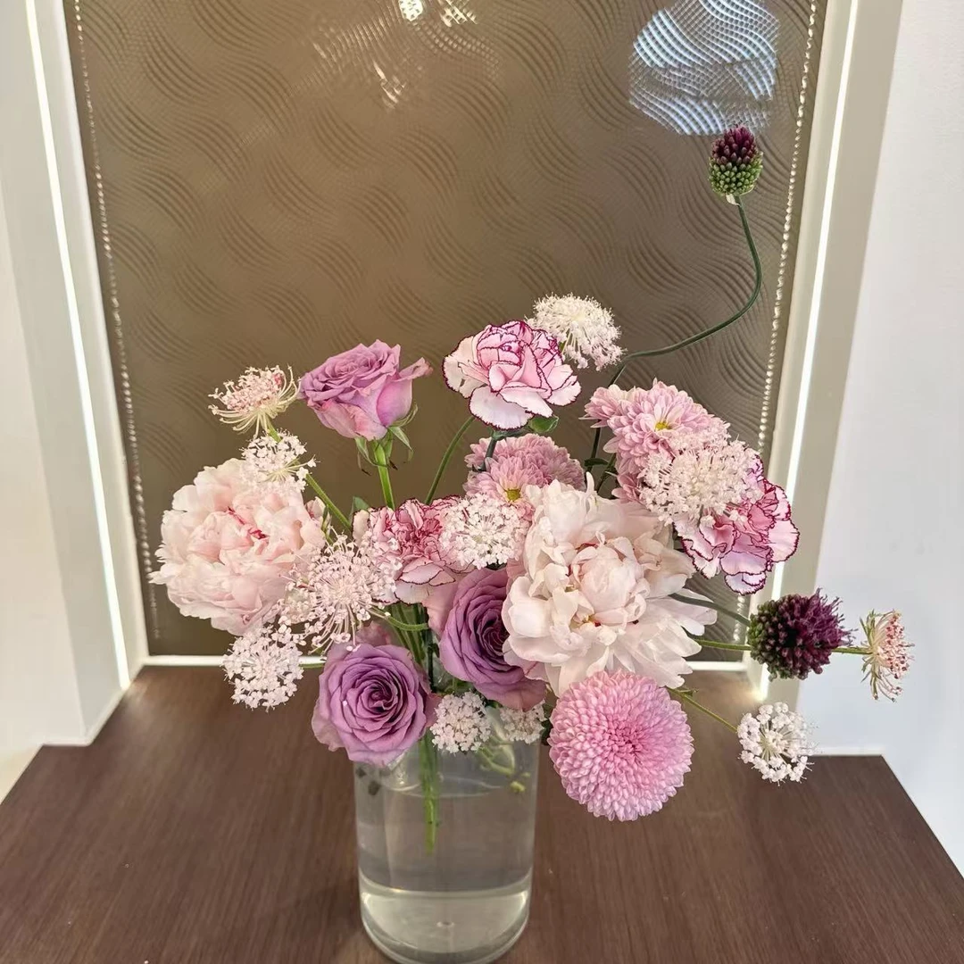 紫梦（DIY花束组合 共19枝）顺丰包邮 脱水发货请先醒花  包包卖花