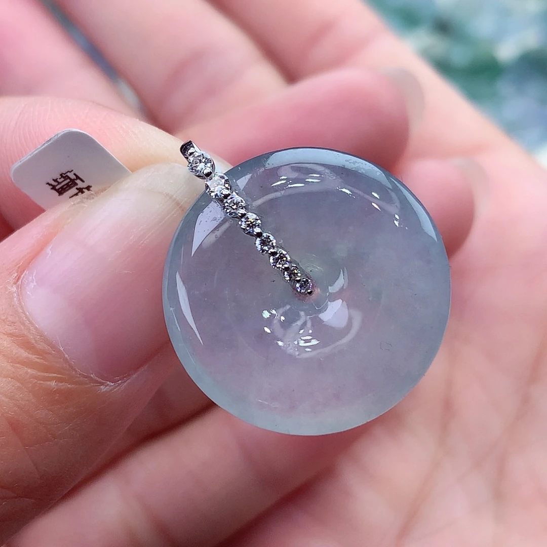 颈饰18K金镶嵌翡翠编号2尺寸23-5