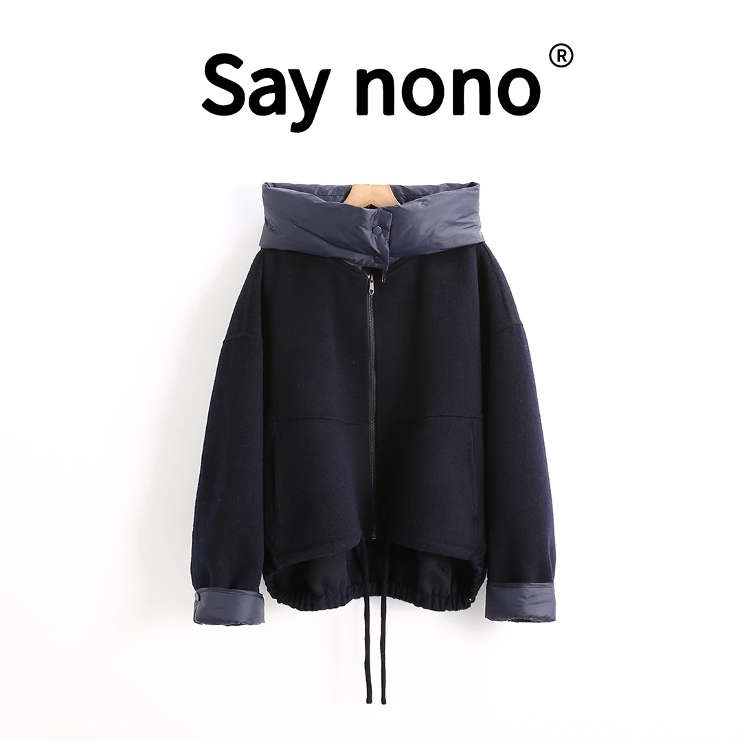 懒猫nono│Saynono 连帽酷飒轻奢质感圆领抽绳羽绒大衣 /DFS865